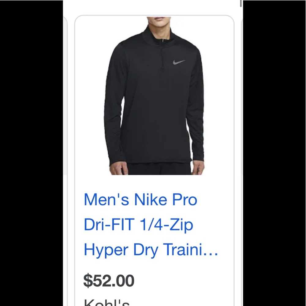 Black Nike men’s small therma fit quarter zip